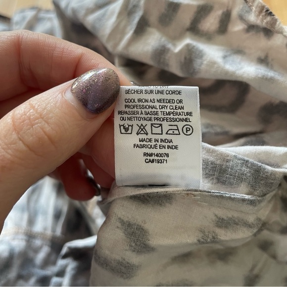 GENERATION LOVE Rumi Leopard Print Long Sleeve Ruffle Cotton Mini Dress EUC Sz S - Picture 11 of 12